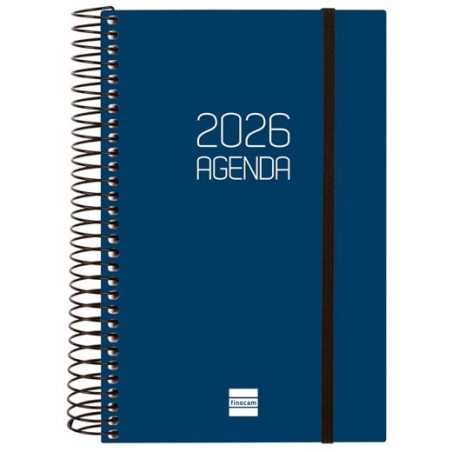 (742901026) FINOCAM AGENDA ESPIRAL OPAQUE E5-117X181MM 1DP TAPA PP AZUL 2026