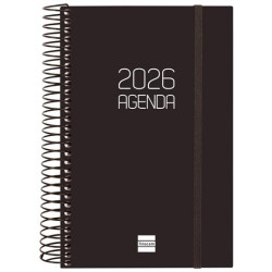 (742906026) FINOCAM AGENDA ESPIRAL OPAQUE E5-117X181MM 1DP TAPA PP NEGRO 2026