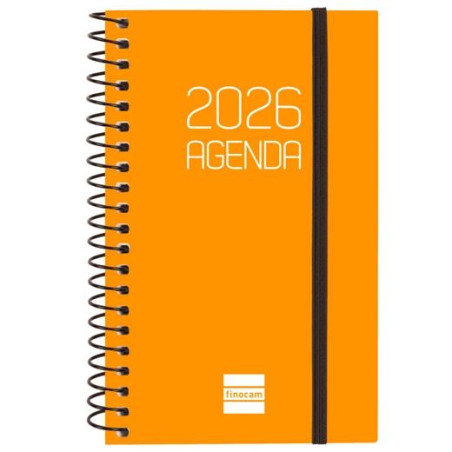 (742712926) FINOCAM AGENDA ESPIRAL OPAQUE E3-79X127MM SVH TAPA PP NARANJA 2026
