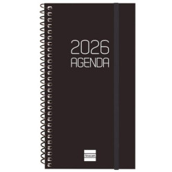(742736026) FINOCAM AGENDA ESPIRAL OPAQUE E9-94X171MM SVH TAPA PP NEGRO 2026