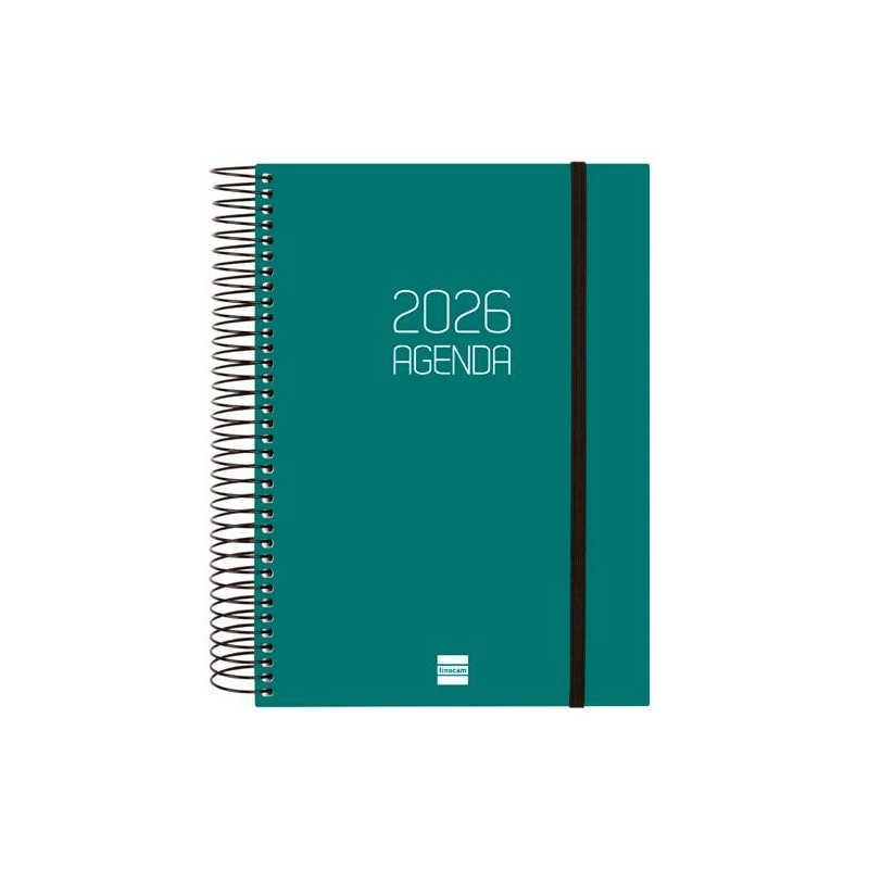 (742912026) FINOCAM AGENDA ESPIRAL OPAQUE E10-155X212MM 1DP TAPA PP VERDE 2026
