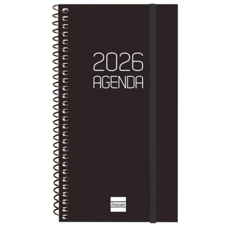 (742736026) FINOCAM AGENDA ESPIRAL OPAQUE E9-94X171MM SVH TAPA PP NEGRO 2026