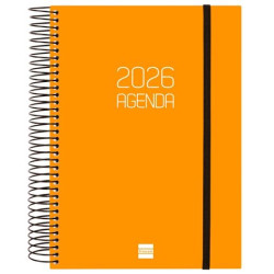 (742912926) FINOCAM AGENDA ESPIRAL OPAQUE E10-155X212MM 1DP TAPA PP NARANJA 2026