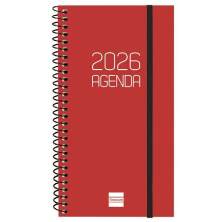 (742737426) FINOCAM AGENDA ESPIRAL OPAQUE E9-94X171MM SVH TAPA PP BURDEOS 2026