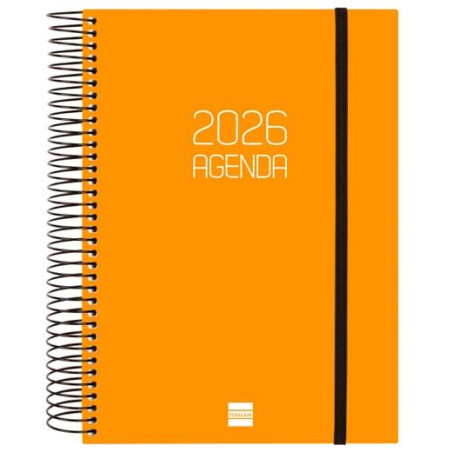 (742912926) FINOCAM AGENDA ESPIRAL OPAQUE E10-155X212MM 1DP TAPA PP NARANJA 2026