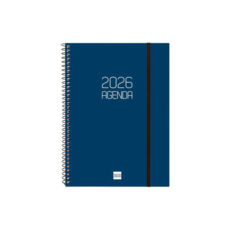 (742761026) FINOCAM AGENDA ESPIRAL OPAQUE E10-155X212MM SVH TAPA PP AZUL 2026
