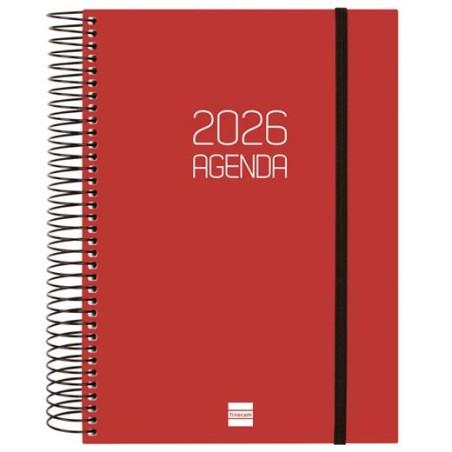 (742917426) FINOCAM AGENDA ESPIRAL OPAQUE E10-155X212MM 1DP TAPA PP BURDEOS 2026