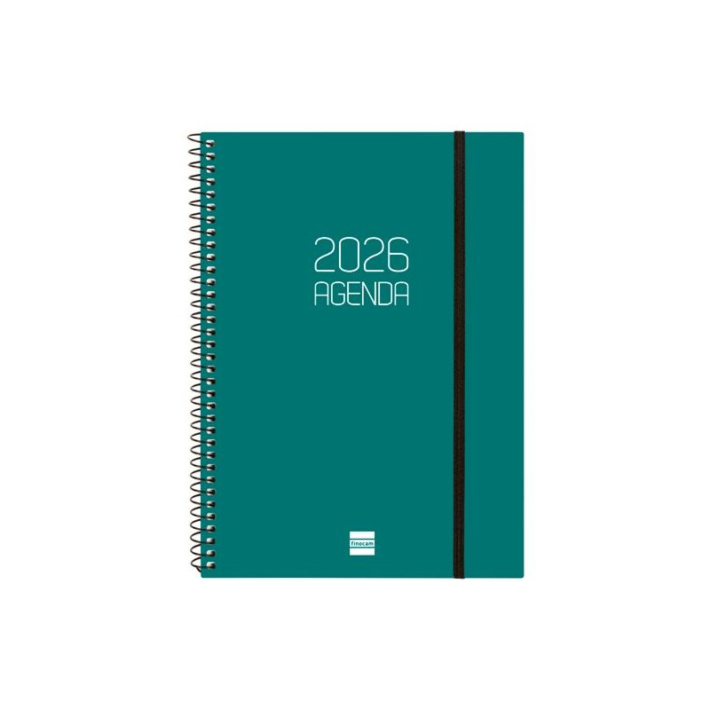 (742762026) FINOCAM AGENDA ESPIRAL OPAQUE E10-155X212MM SVH TAPA PP VERDE 2026
