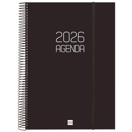 (742926026) FINOCAM AGENDA ESPIRAL OPAQUE E40-210X297MM 1DP TAPA PP NEGRO 2026