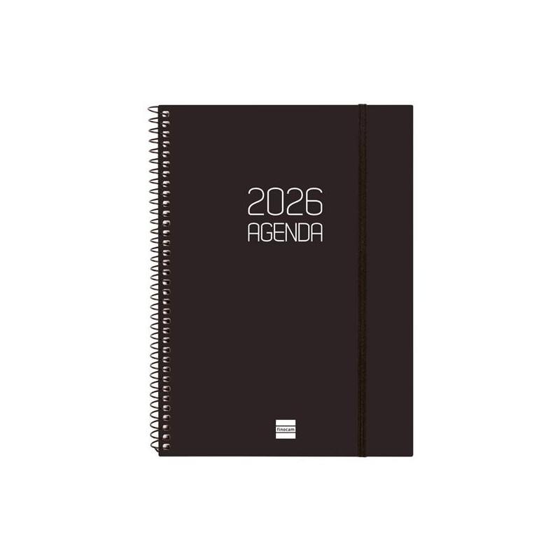 (742766026) FINOCAM AGENDA ESPIRAL OPAQUE E10-155X212MM SVH TAPA PP NEGRO 2026