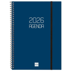 (742771026) FINOCAM AGENDA ESPIRAL OPAQUE E10-155X212MM SVV TAPA PP AZUL 2026