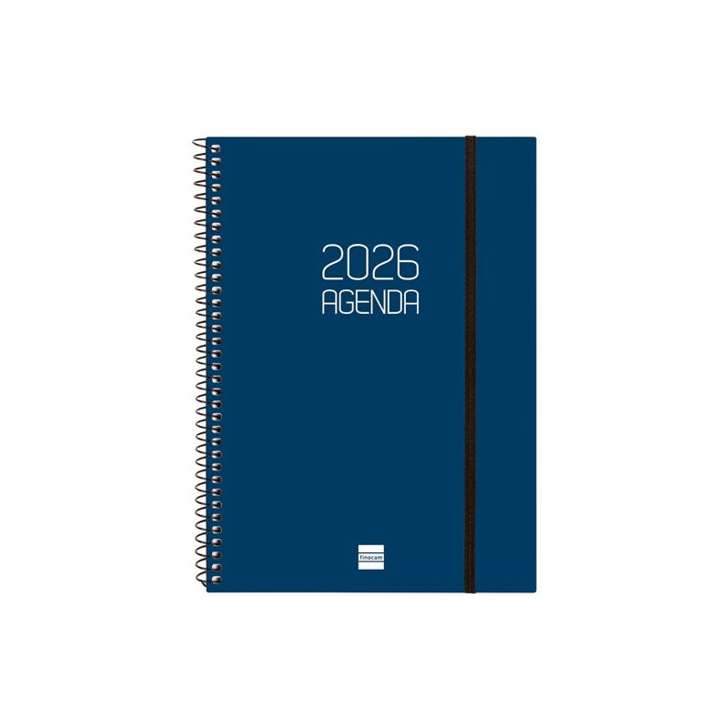 (742771026) FINOCAM AGENDA ESPIRAL OPAQUE E10-155X212MM SVV TAPA PP AZUL 2026