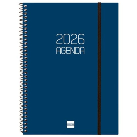 (742771026) FINOCAM AGENDA ESPIRAL OPAQUE E10-155X212MM SVV TAPA PP AZUL 2026