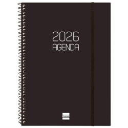 (742776026) FINOCAM AGENDA ESPIRAL OPAQUE E10-155X212MM SVV TAPA PP NEGRO 2026