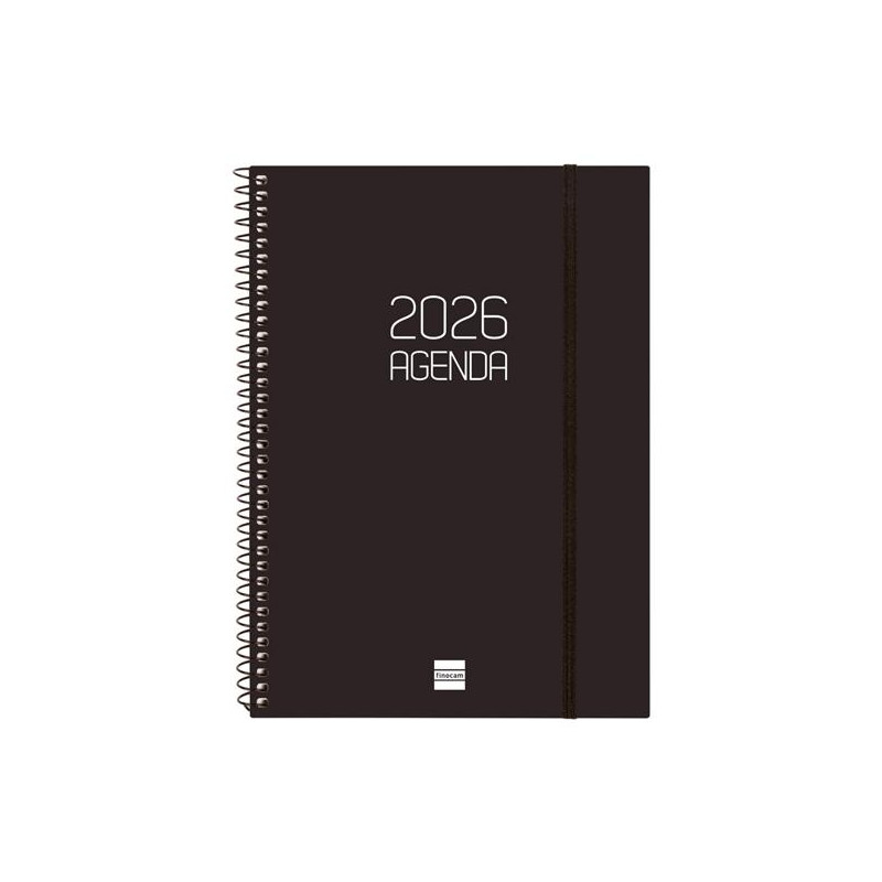 (742776026) FINOCAM AGENDA ESPIRAL OPAQUE E10-155X212MM SVV TAPA PP NEGRO 2026