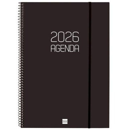 (742786026) FINOCAM AGENDA ESPIRAL OPAQUE E40-210X297MM SVH TAPA PP NEGRO 2026