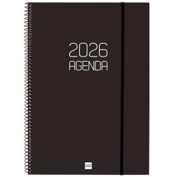 (742856026) FINOCAM AGENDA ESPIRAL OPAQUE E40-210X297MM SVV TAPA PP NEGRO 2026