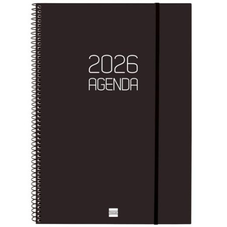 (742856026) FINOCAM AGENDA ESPIRAL OPAQUE E40-210X297MM SVV TAPA PP NEGRO 2026