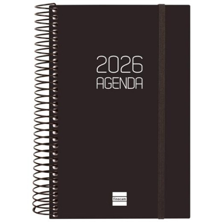 (742906026) FINOCAM AGENDA ESPIRAL OPAQUE E5-117X181MM 1DP TAPA PP NEGRO 2026