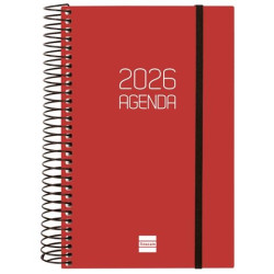 (742907426) FINOCAM AGENDA ESPIRAL OPAQUE E5-117X181MM 1DP TAPA PP BURDEOS 2026
