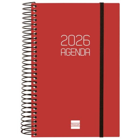 (742907426) FINOCAM AGENDA ESPIRAL OPAQUE E5-117X181MM 1DP TAPA PP BURDEOS 2026