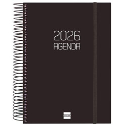 (742916026) FINOCAM AGENDA ESPIRAL OPAQUE E10-155X212MM 1DP TAPA PP NEGRO 2026