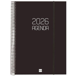 (742926026) FINOCAM AGENDA ESPIRAL OPAQUE E40-210X297MM 1DP TAPA PP NEGRO 2026