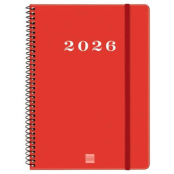 (743503026) FINOCAM AGENDA ESPIRAL MY E10-155X212MM SVH TAPA DURA ROJO 2026