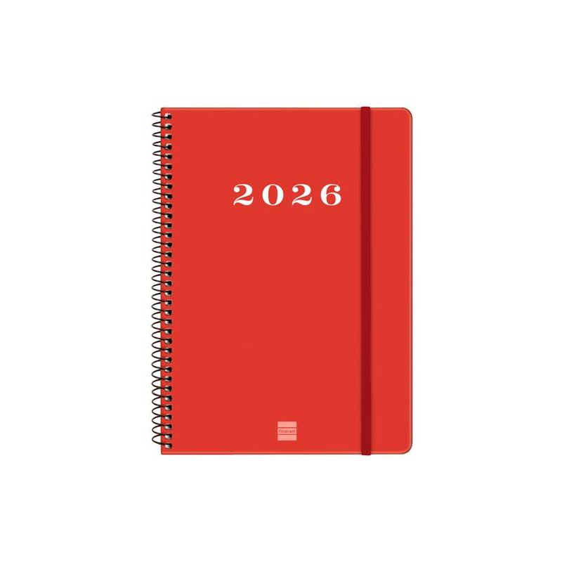 (743503026) FINOCAM AGENDA ESPIRAL MY E10-155X212MM SVH TAPA DURA ROJO 2026
