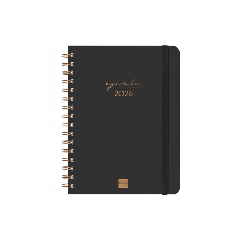 (762020126) FINOCAM AGENDA ESPIRAL ALMA E10-155X212MM SVH TAPA DURA NEGRO 2026