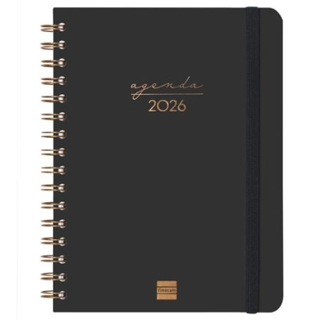 (762020126) FINOCAM AGENDA ESPIRAL ALMA E10-155X212MM SVH TAPA DURA NEGRO 2026