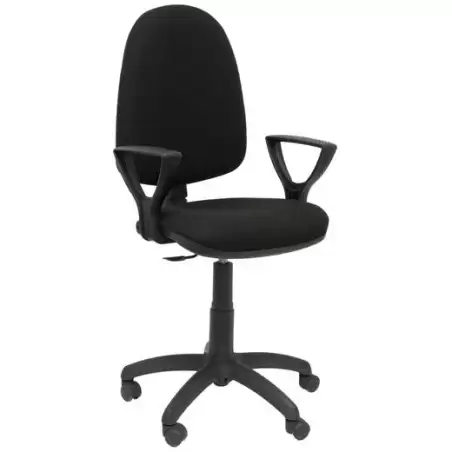 (04CPBALI840BGOLFRF) PIQUERAS Y CRESPO SILLA AYNA GIRATORIA BRAZOS FIJOS RUEDAS AUTOFRENANTES BALI NEGRO