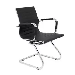 (258CPNE) PIQUERAS Y CRESPO MODELO MADROÑO SILLON PATIN ASIENTO Y RESPALDO EN SIMIPIEL COLOR NEGRO