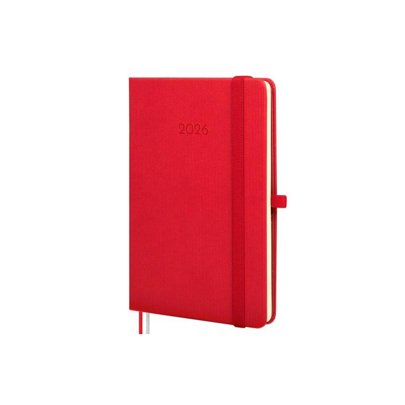 (881743026) FINOCAM AGENDA MÍNIMAL TEXTURA M4-118X168MM SVH TAPA DURA ROJO 2026