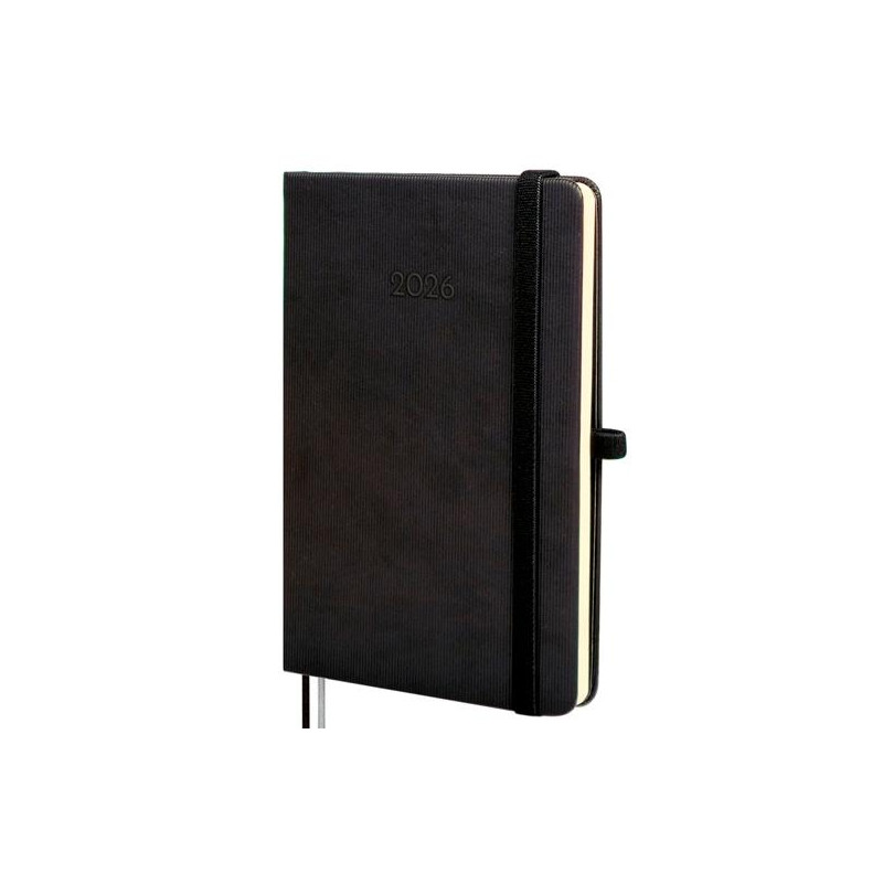 (881746026) FINOCAM AGENDA MÍNIMAL TEXTURA M4-118X168MM SVH TAPA DURA NEGRO 2026