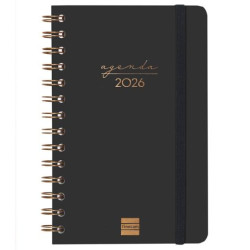 (762000126) FINOCAM AGENDA ESPIRAL ALMA E5-117X181MM SVH TAPA DURA NEGRO 2026