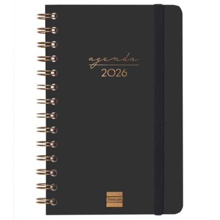 (762000126) FINOCAM AGENDA ESPIRAL ALMA E5-117X181MM SVH TAPA DURA NEGRO 2026