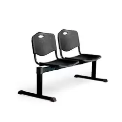 (B2PINE) PIQUERAS Y CRESPO BANCADA ISO 2 PLAZAS ASIENTO Y RESPALDO PVC NEGRO