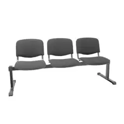 (B3ARAN840) PIQUERAS Y CRESPO BANCADA ISO 3 PLAZAS TAPIZADO ARAN NEGRO