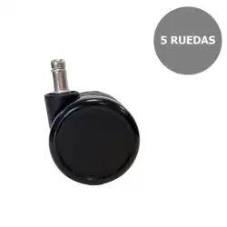 (KIT1R65N) PIQUERAS Y CRESPO KIT 5 RUEDAS NAILON Ø65MM PARA SILLA PERNO 11MM NEGRO