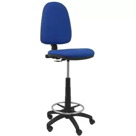 (T04CPBALI229) PIQUERAS Y CRESPO TABURETE AYNA S/BRAZOS REGULABLE EN ALTURA Y ARO REPOSAPIÉS TAPIZADOS EN TEJIDO BALI AZUL