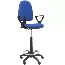 (T04CPBALI229BGOLF) PIQUERAS Y CRESPO TABURETE AYNA B/FIJOS REGULABLE EN ALTURA Y ARO REPOSAPIÉS TAPIZADO BALI AZUL