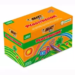 (841719) PLASTIDECOR CERAS KIDS ESPECIAL ESCUELAS 16 COLORES SURTIDOS CAJA 352 UD