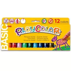 (10731) PLAYCOLOR TÉMPERAS SÓLIDAS BASIC ONE BARRA ESTUCHE DE 12 C/SURTIDOS