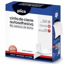 (13330) PLICO CINTA DE CIERRE AUTOADHESIVA 20MM X 10M BLANCO