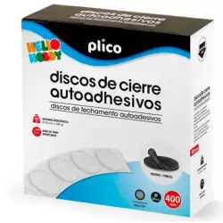 (13335) PLICO DISCOS DE CIERRE TEXTIL AUTOADHESIVO Ø20MM -CAJA 400- NEGRO