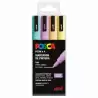 (182634851) POSCA MARCADOR  PC-3M/4C NO PERMANENTE PUNTA FINA 0.9MM-1.3MM COLORES SURTIDOS PASTEL -4U-