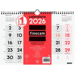 (780000026) FINOCAM CALENDARIO DE PARED NÚMEROS GRANDES M-300X210MM MV NEUTRO 2026