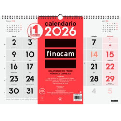 (780010026) FINOCAM CALENDARIO DE PARED NÚMEROS GRANDES L-430X310MM MV NEUTRO 2026