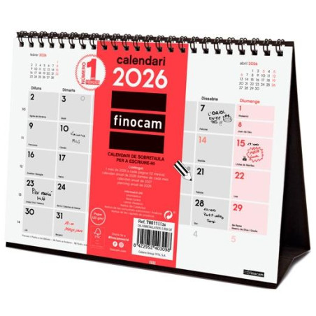 (780110026) FINOCAM CALENDARIO DE SOBREMESA PARA ESCRIBIR S-210X150MM MV NEUTRO 2026 CATALÁN